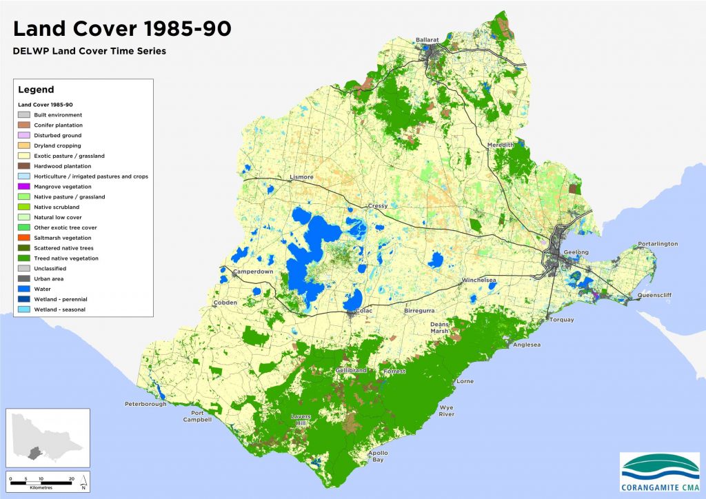 Land Cover 1985-90  - DELWP  Land  Cover TIme Series