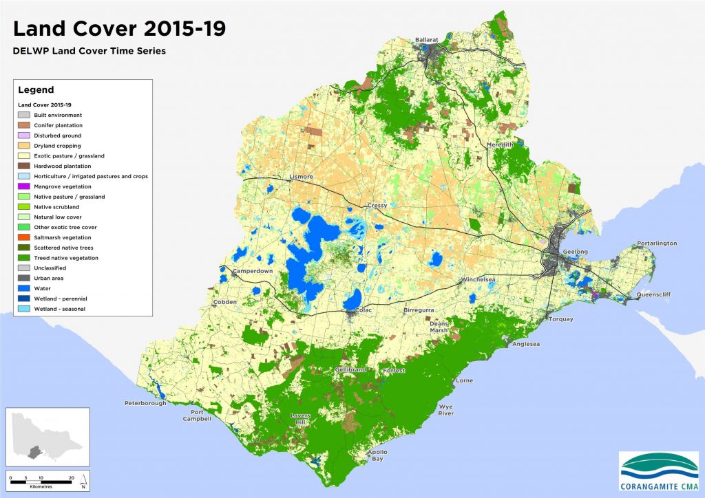 Corangamite land cover map 2015-2019  - DELWP Land Cover Series