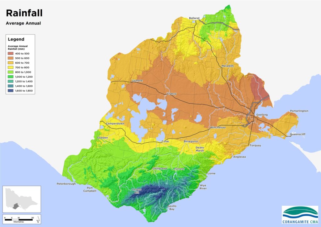 Rainfall map - average annual  