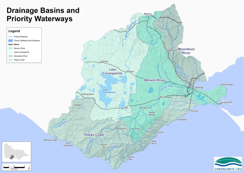 Corangamite drainage basins map